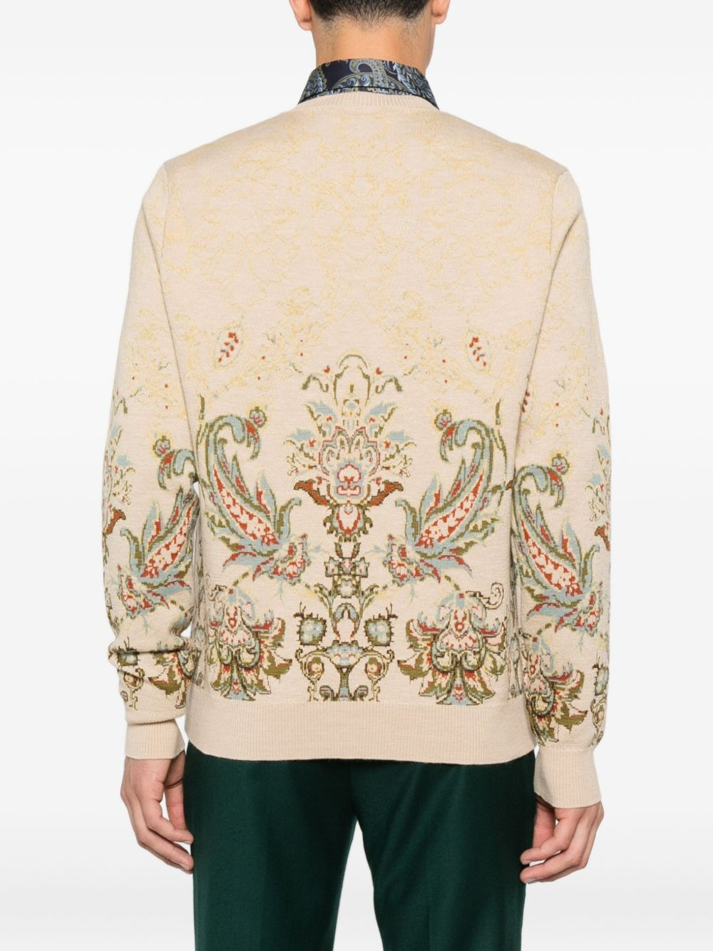 paisley-pattern crew-neck sweater - 4