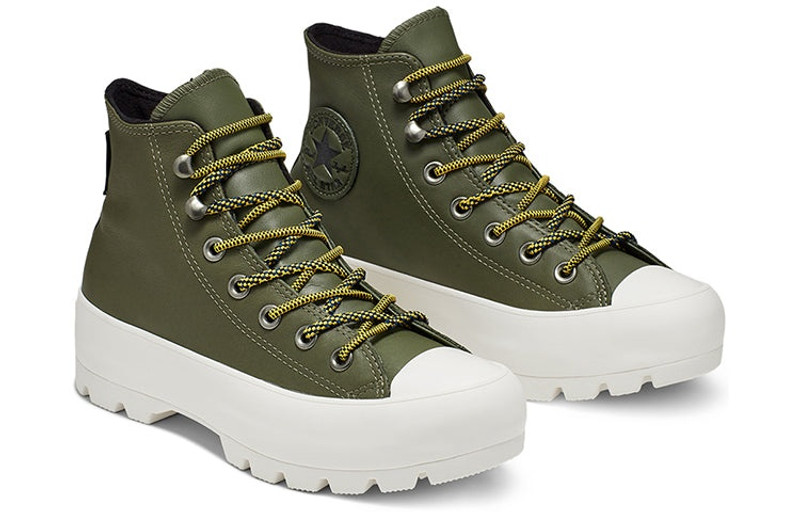 (WMNS) Converse Winter GORE-TEX Lugged Chuck Taylor All Star Boot High Top Thick Sole Army Green 566 3