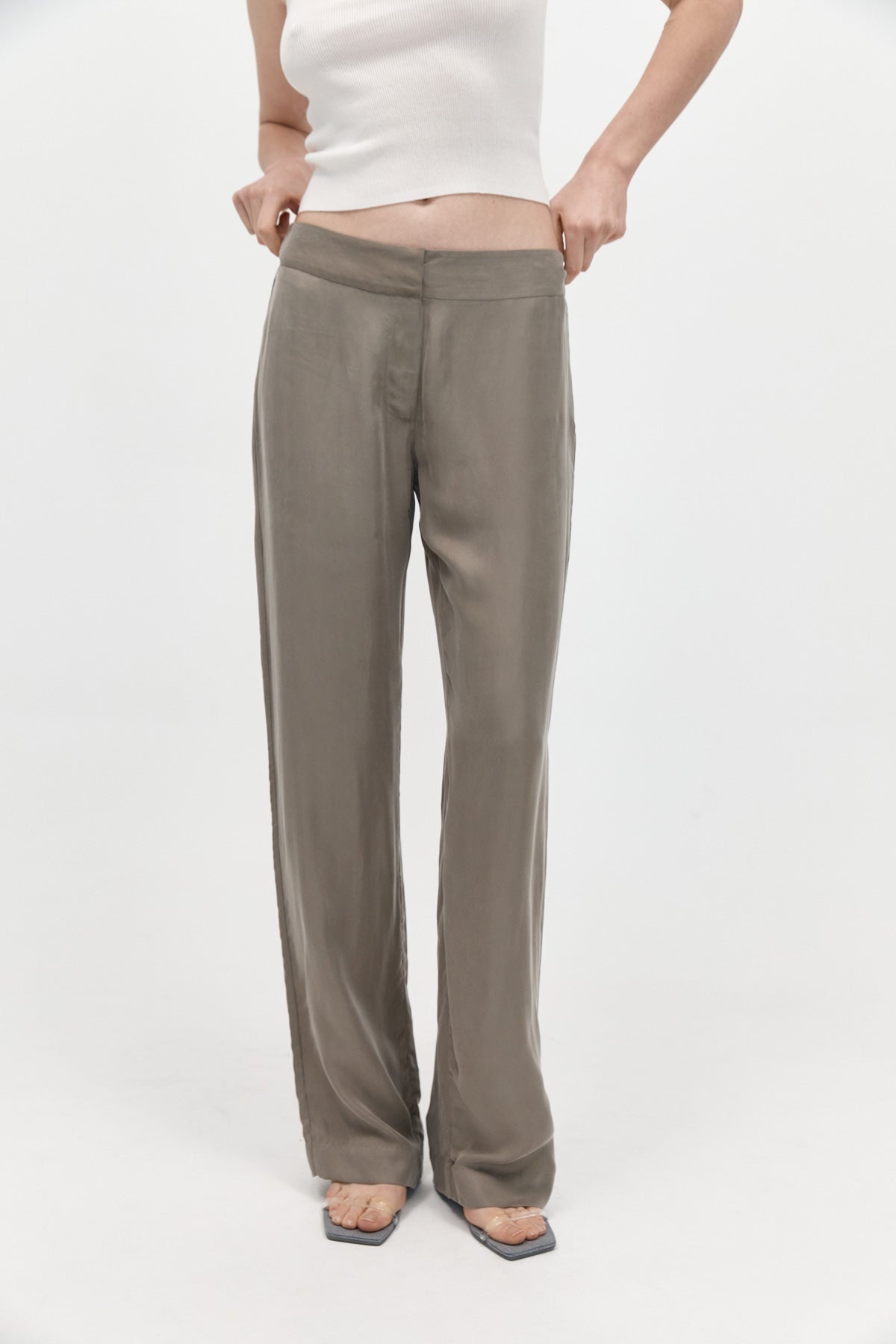 Straight Leg Trousers - Castor Grey - 2