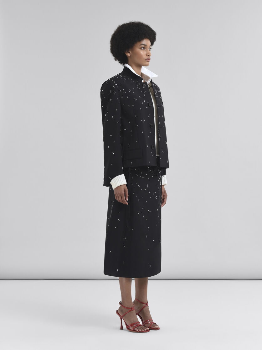 PEARL EMBELLISHED WOOL AND CASHMERE IVORY JUMPER - 5