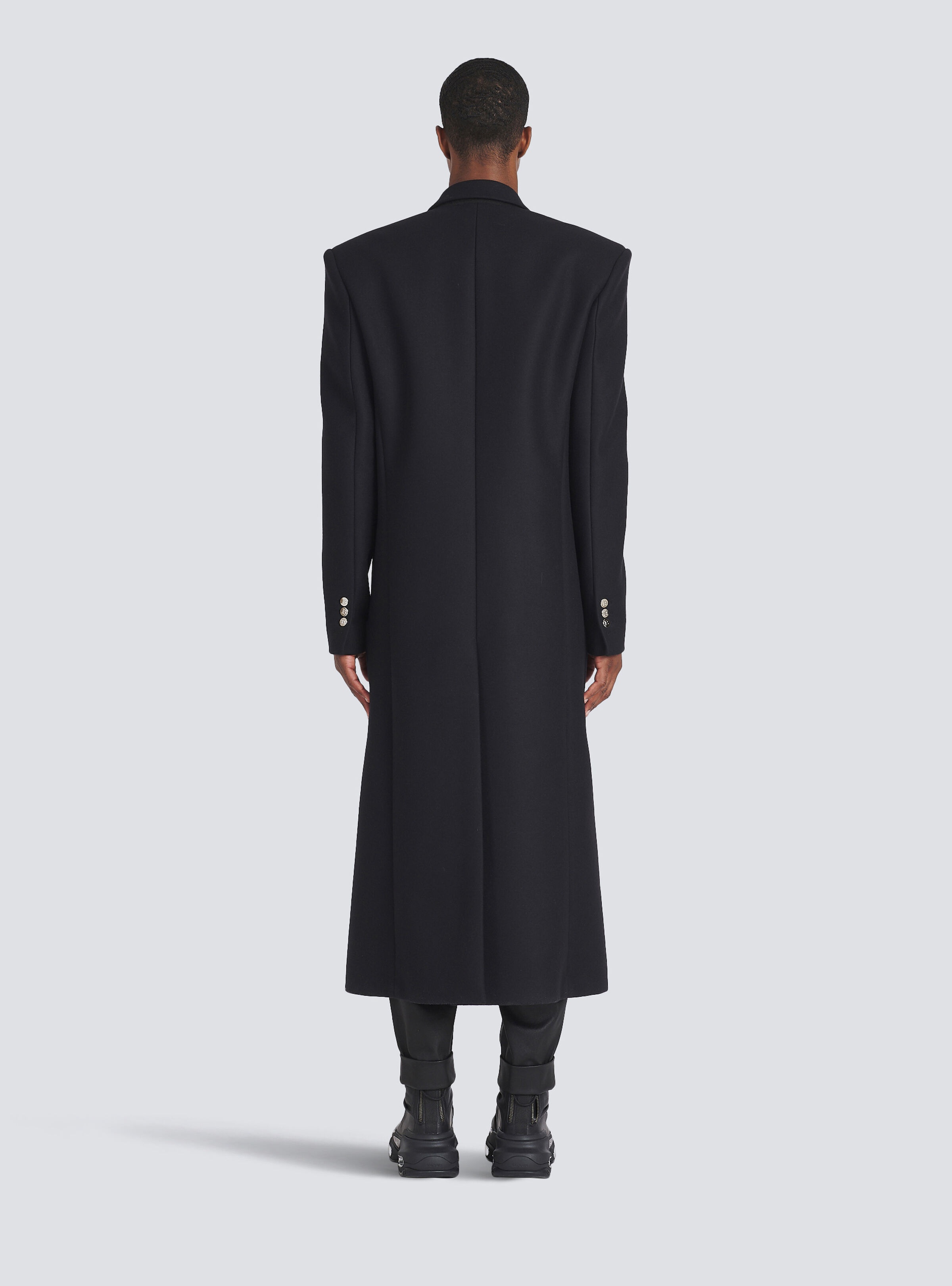 Long asymmetrical wool coat - 4