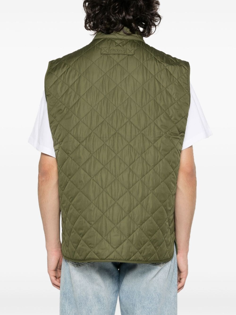 diamond-quilted logo-embroidered gilet - 4
