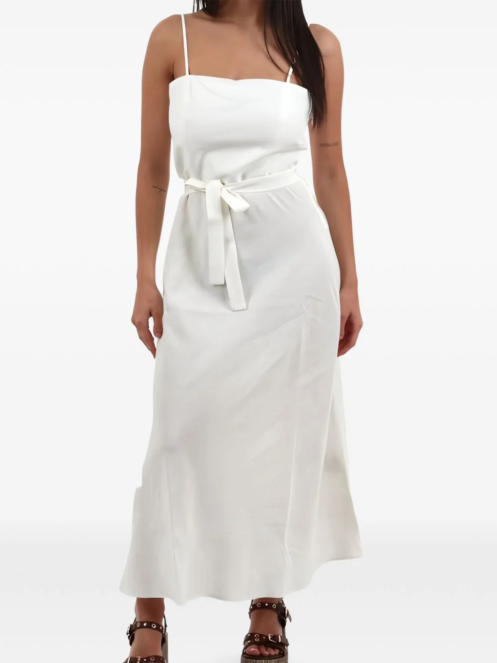 belted spaghetti-strap dress - 1