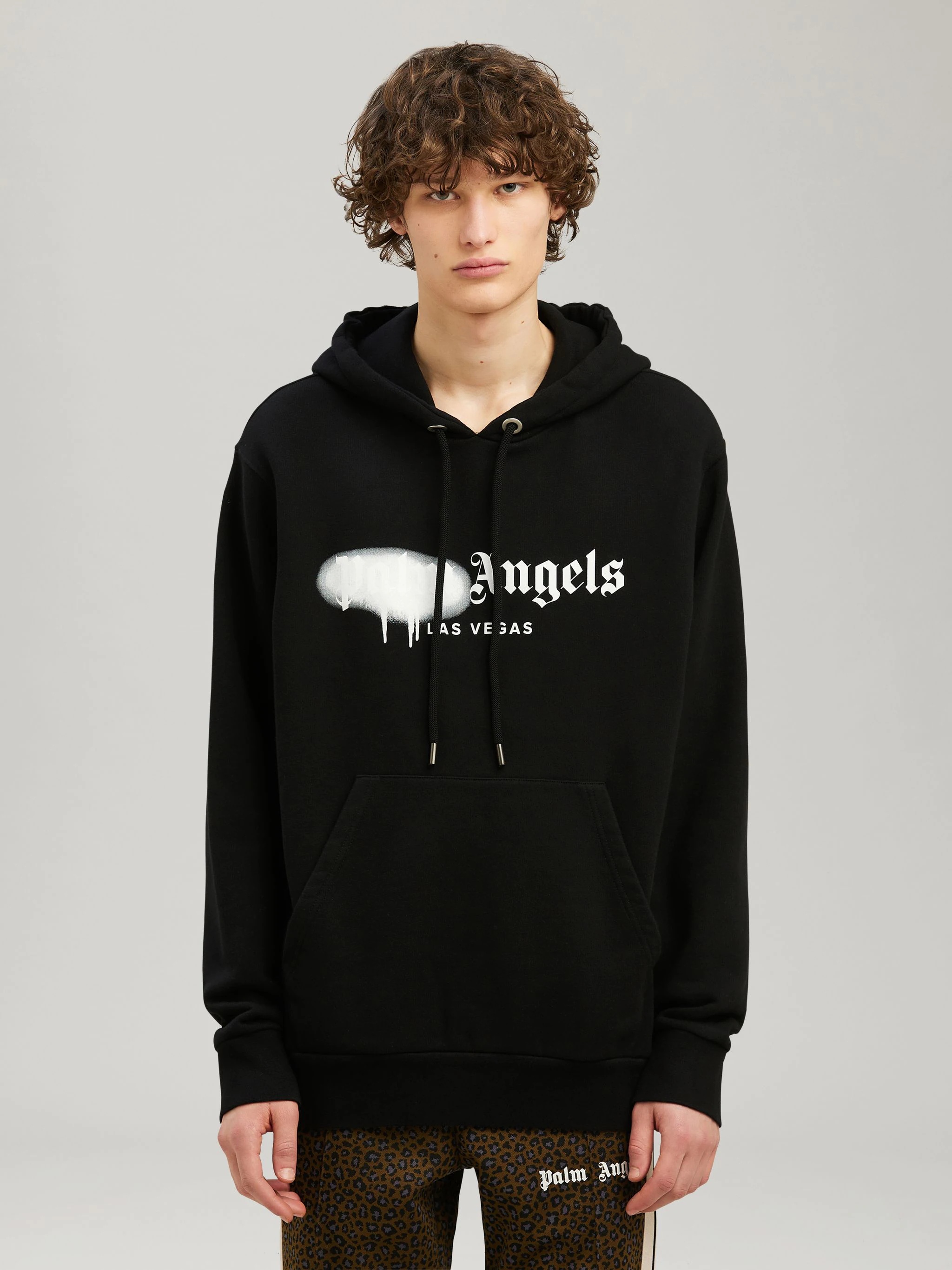 RHINESTONE SPRAYED HOODIE in black - Palm Angels® Official