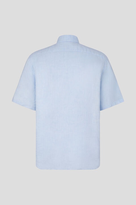 Lykos Short-sleeved linen shirt in Light blue - 5