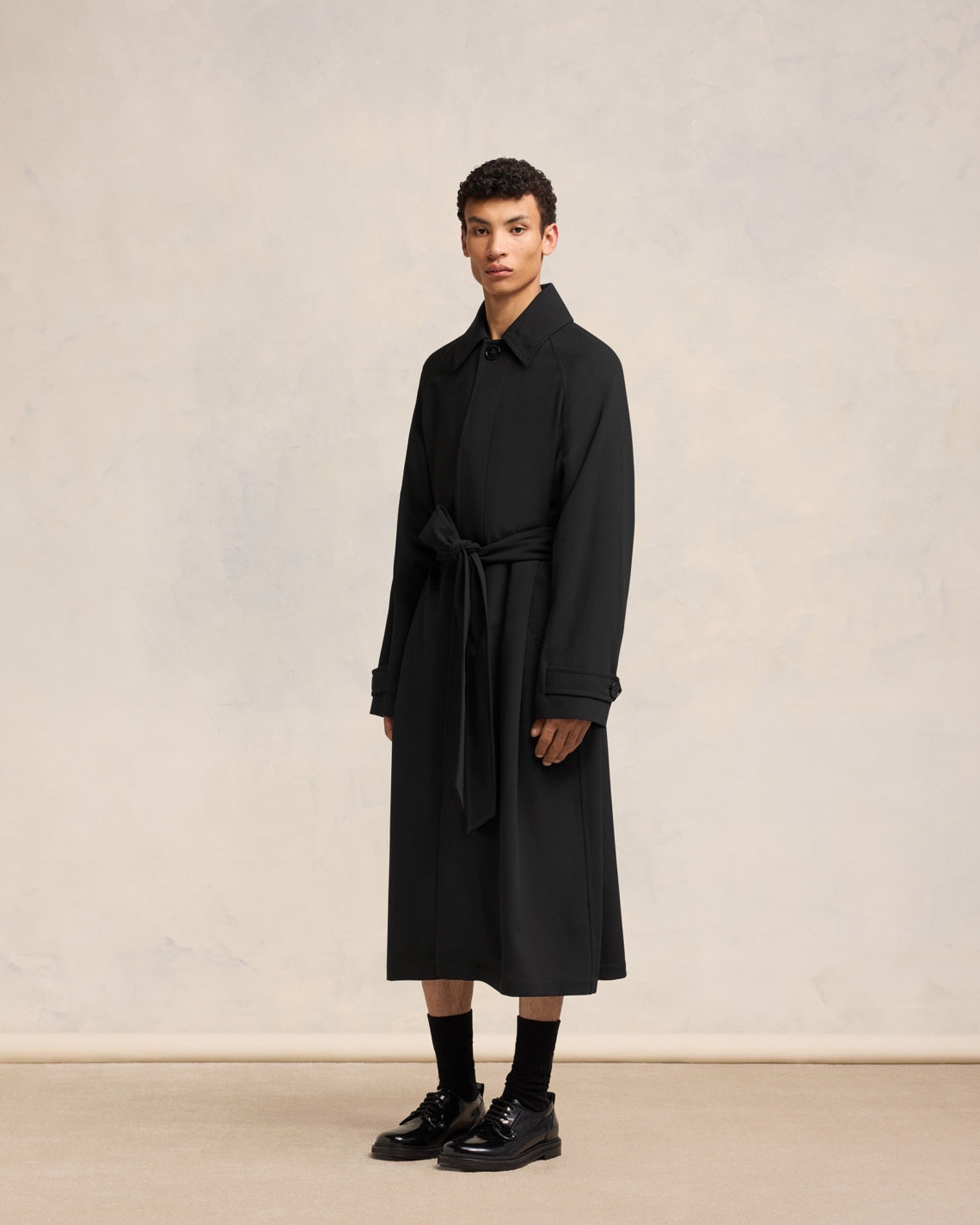 LONG BELTED COAT - 6