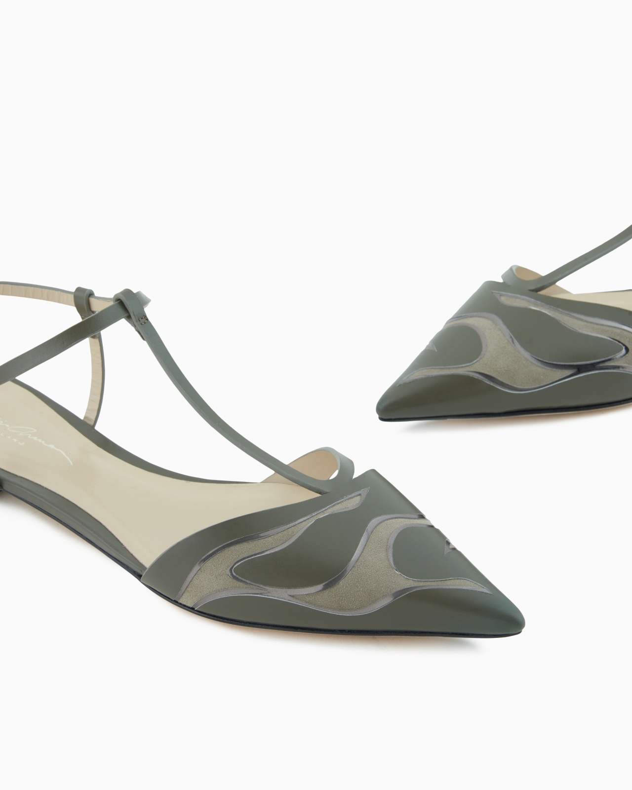 LEATHER T-BAR BALLERINAS WITH STRAP - 5