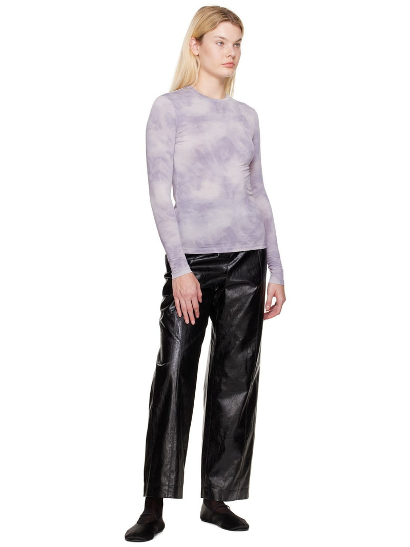 LVIR Black Grained Faux-Leather Pants outlook