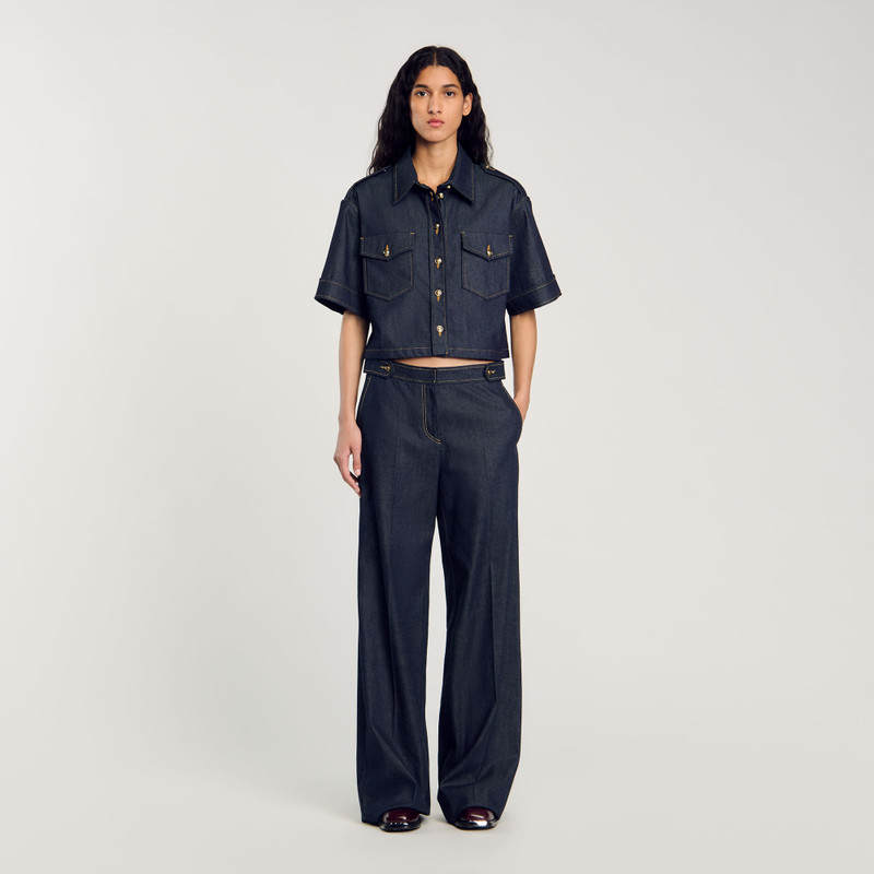 Sandro RAW DENIM WIDE-LEG JEANS outlook