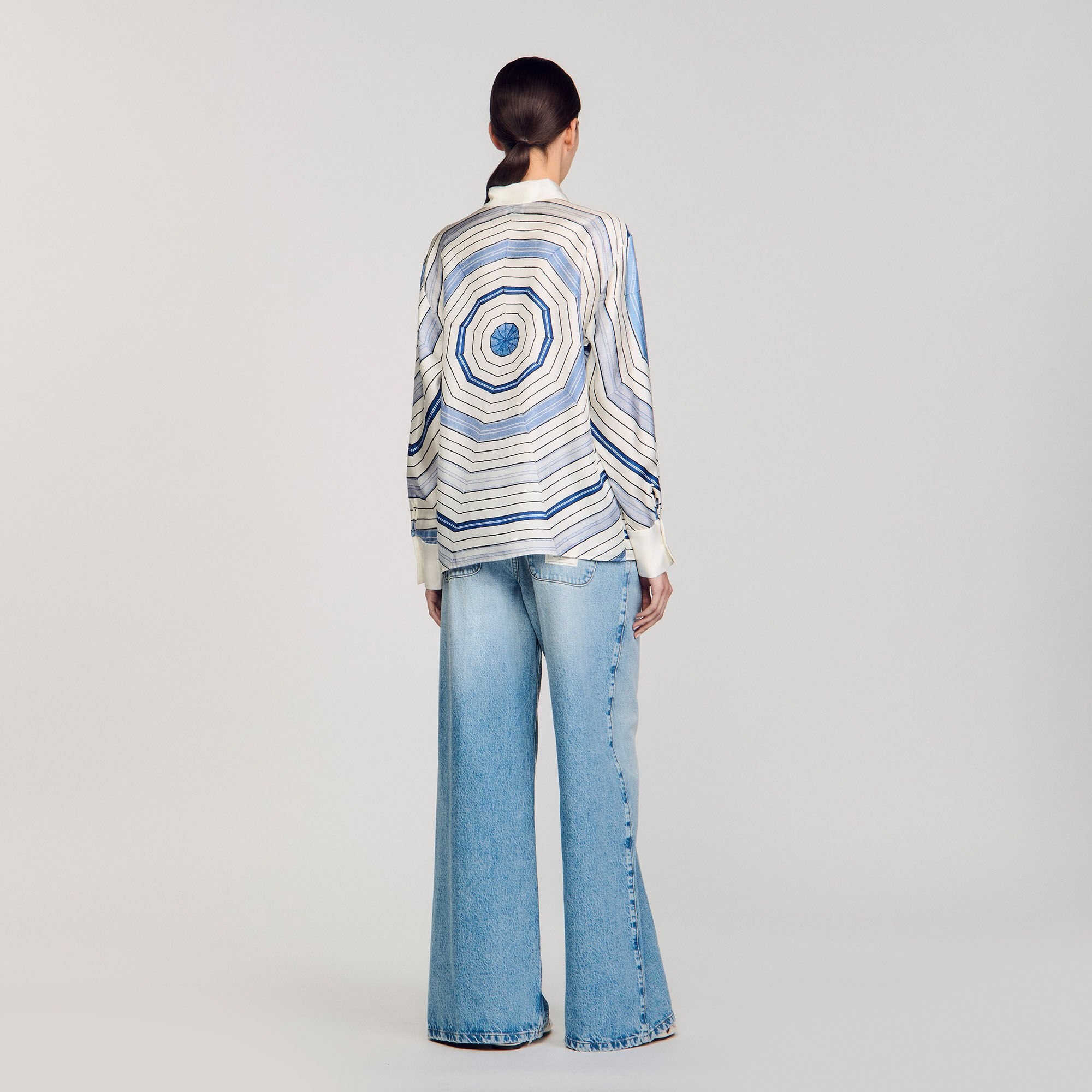 SPIRAL-MOTIF SILK SHIRT - 5
