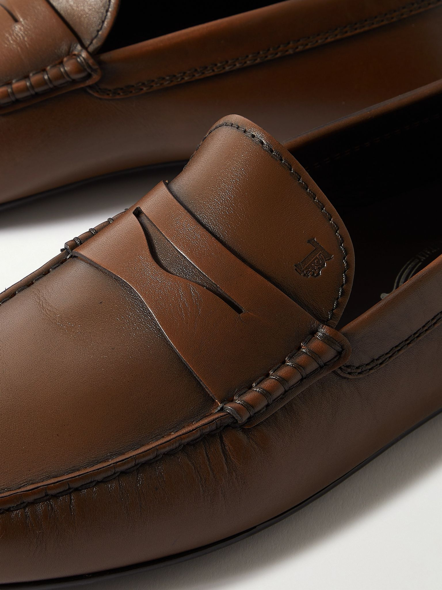City Gommino Leather Penny Loafers Brown - 6