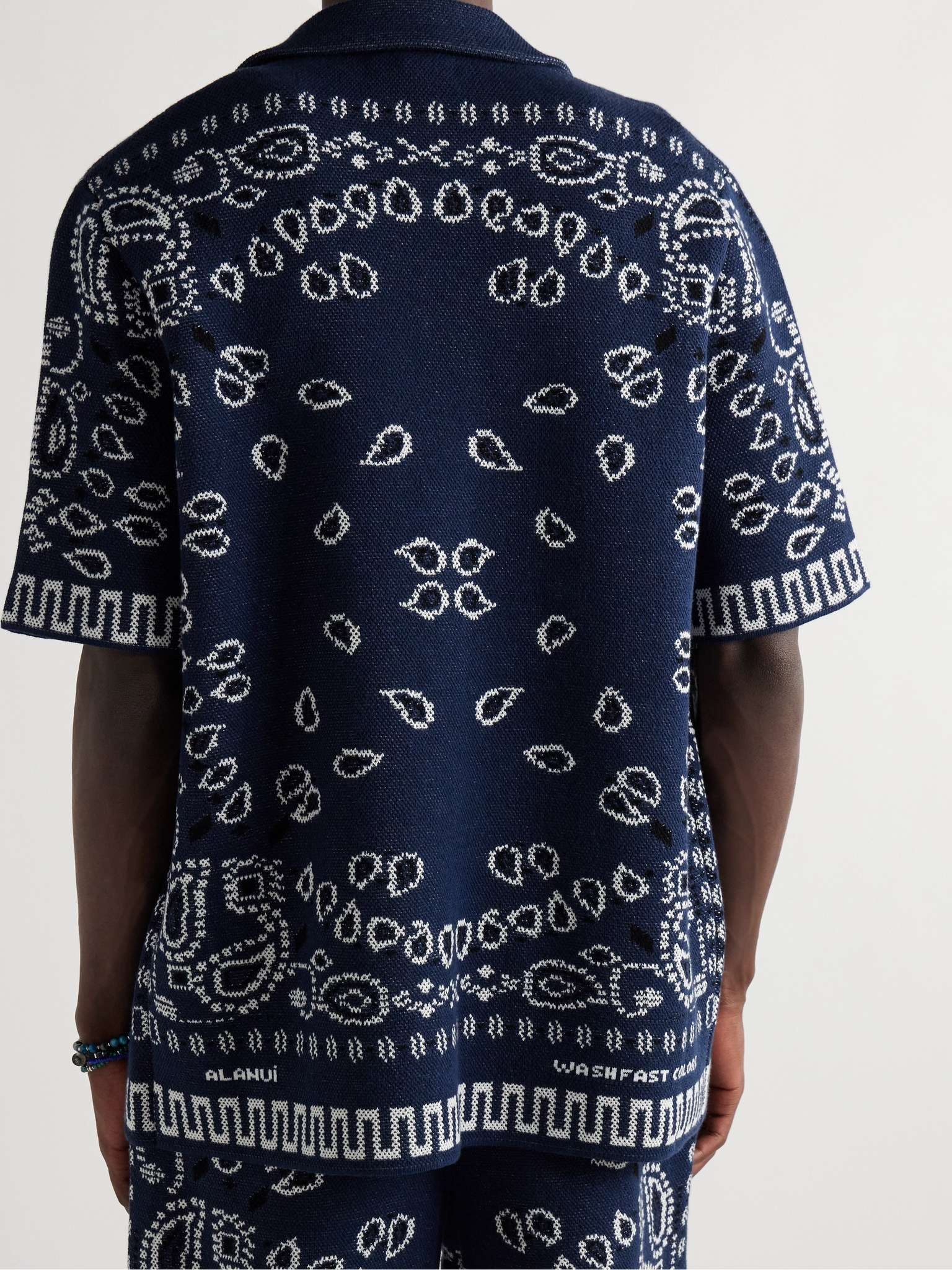 Camp-Collar Bandana-Jacquard Cotton Shirt - 4