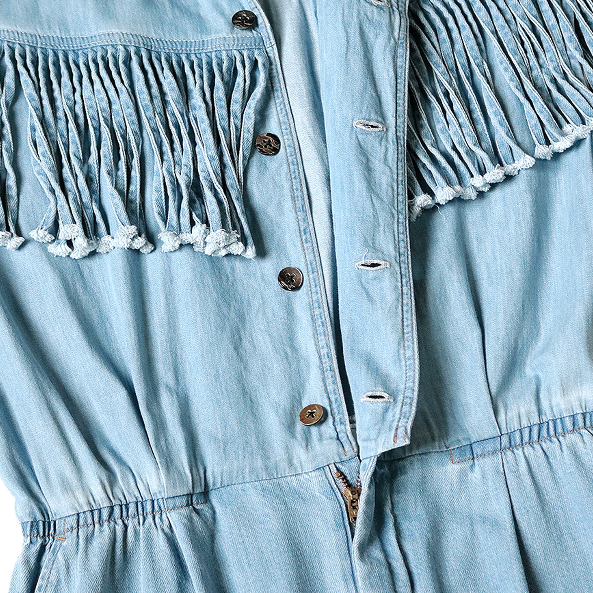 DENIM FRINGE JUMPSUITS - 5