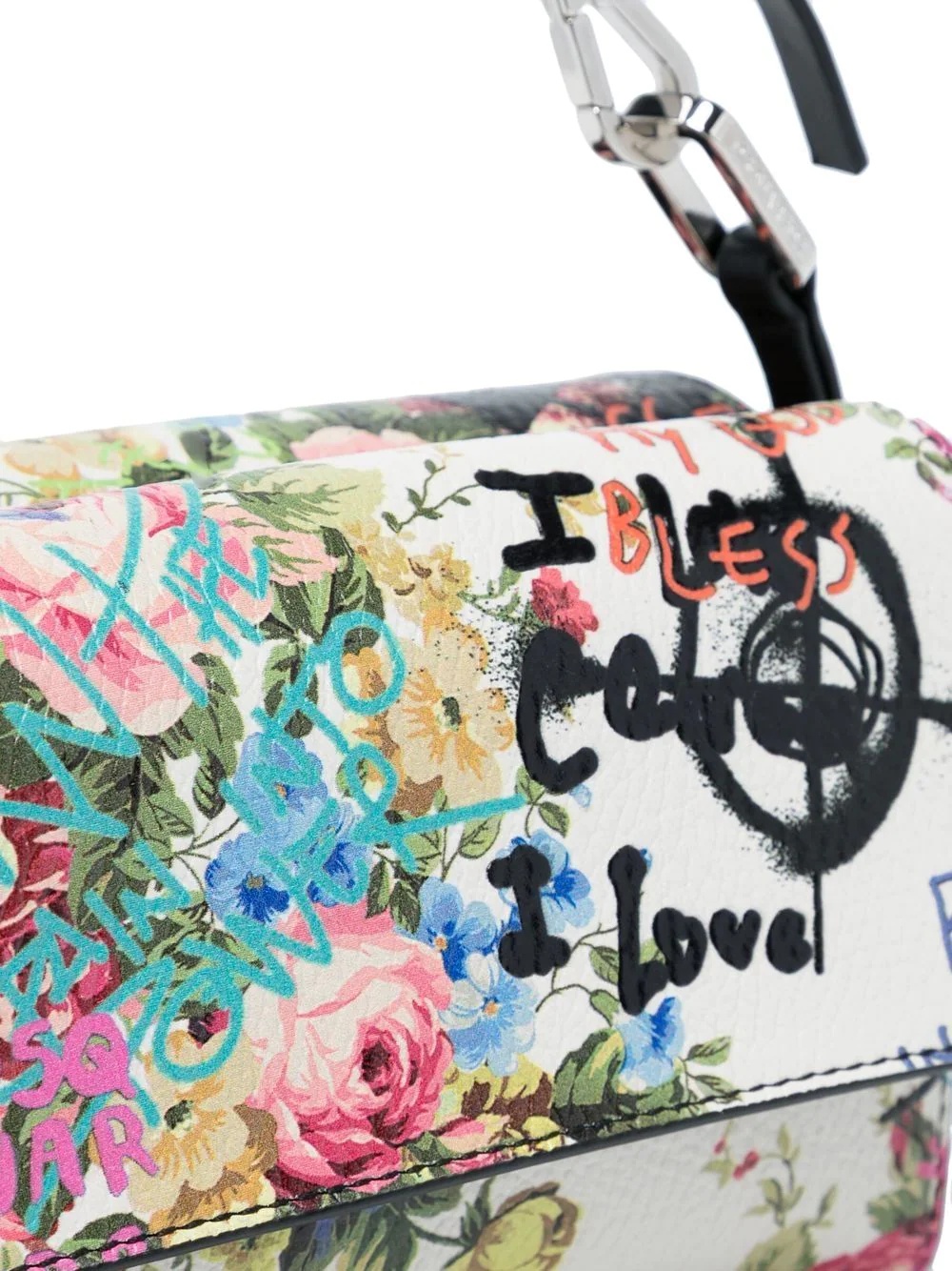 floral graffiti-print crossbody bag - 4