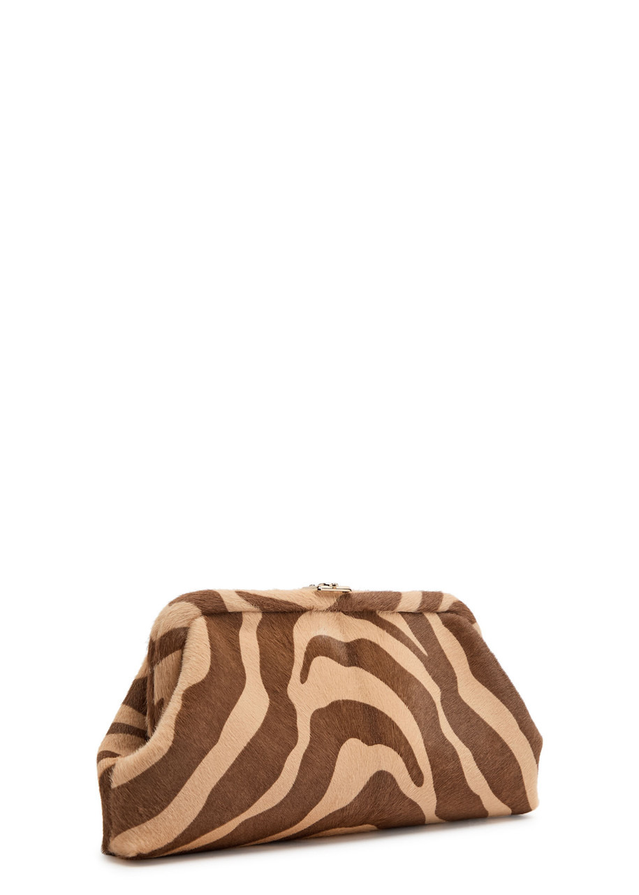 Jimmy Choo Skylar Zebra-print Calf Hair Clutch - 2