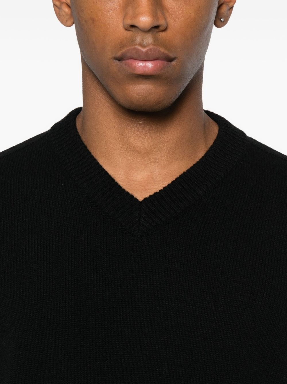 v-neck logo-badge sweater - 5