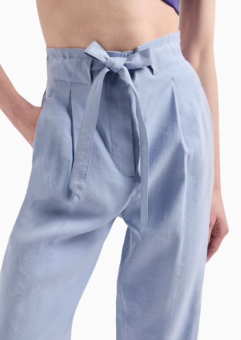 Flowing drawstring trousers in washed matte modal 5