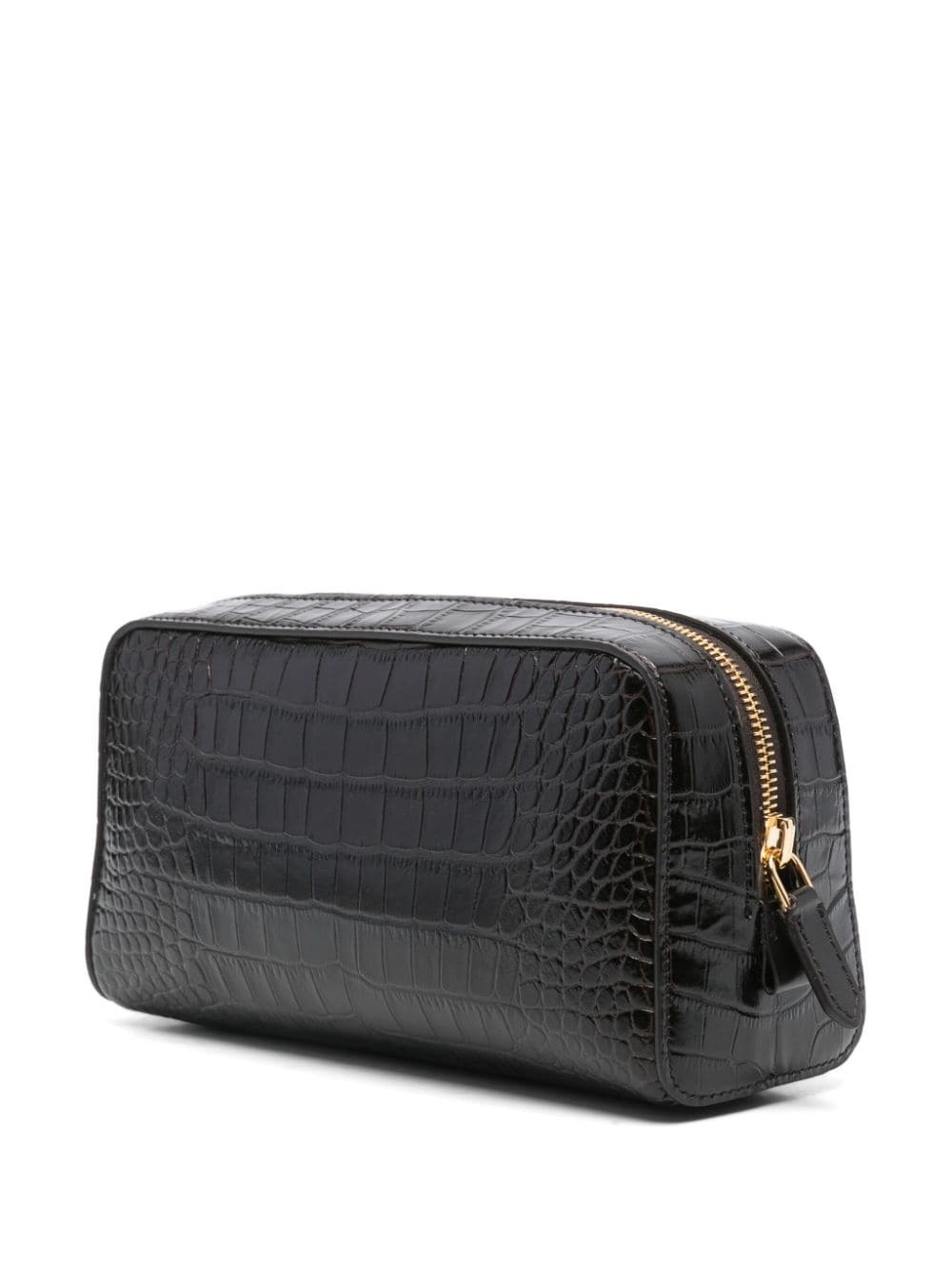 crocodile-embossed zipped clutch bag - 2