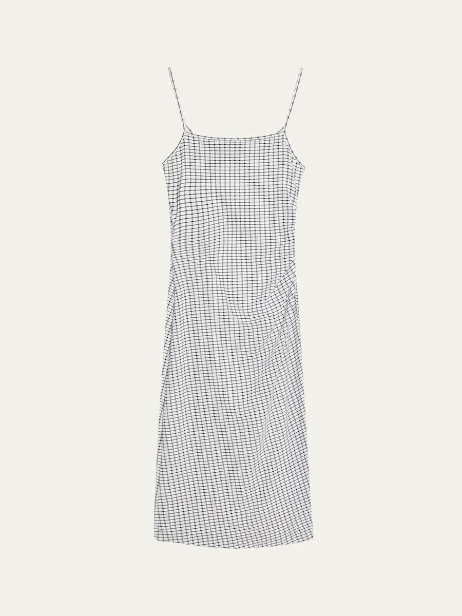 Check Side-Ruched Tank Dress - 1