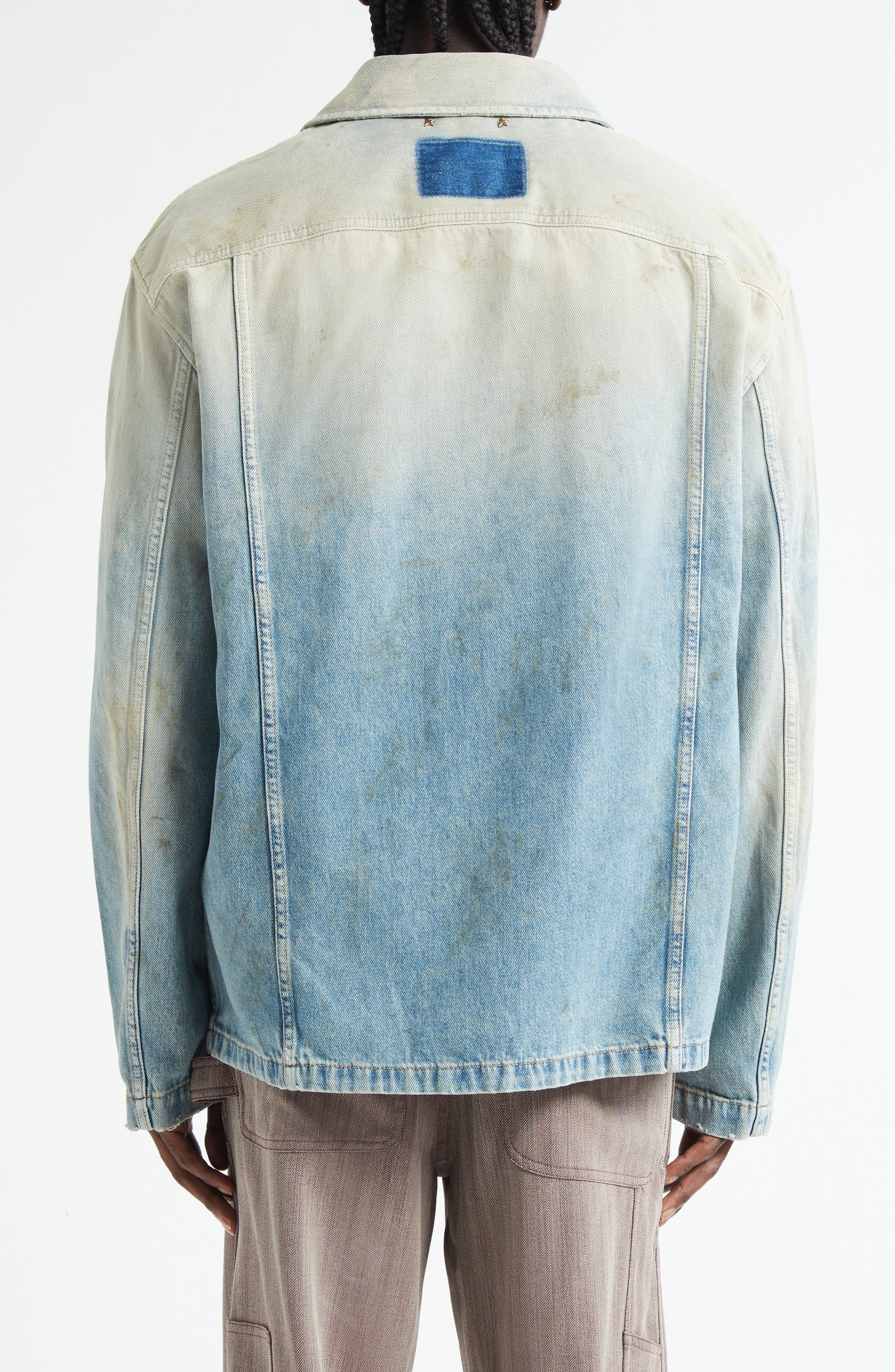 Golden Goose Journey Mackenzie Denim Work Jacket in Light Blue at Nordstrom - 3
