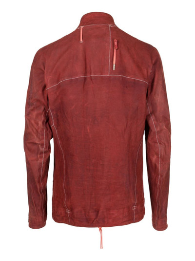 Boris Bidjan Saberi high-neck leather jacket outlook