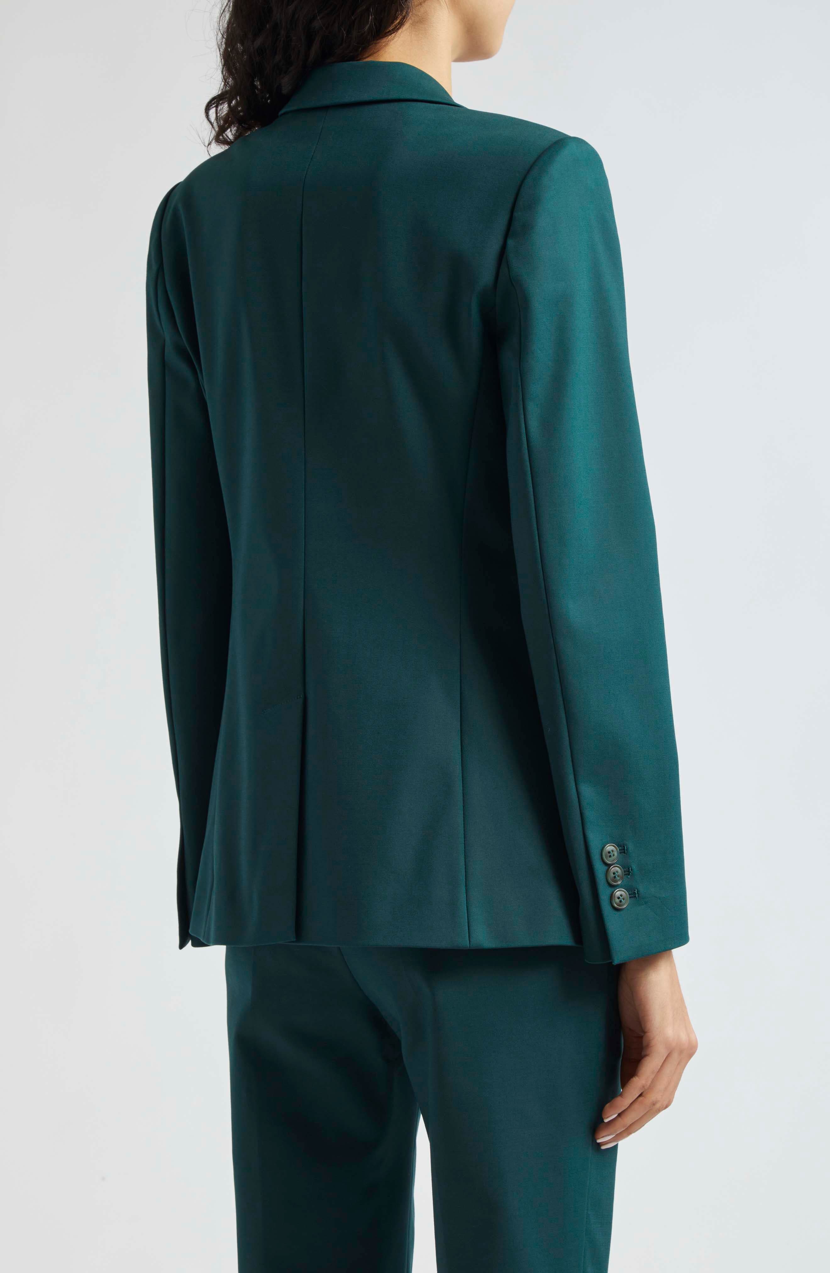 Emporio Armani Cotton Blend Couture One-Button Blazer in Dark Green at Nordstrom - 3