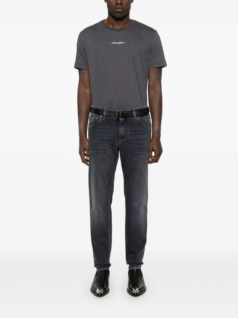 Dolce & Gabbana logo-embroidered cotton T-shirt outlook