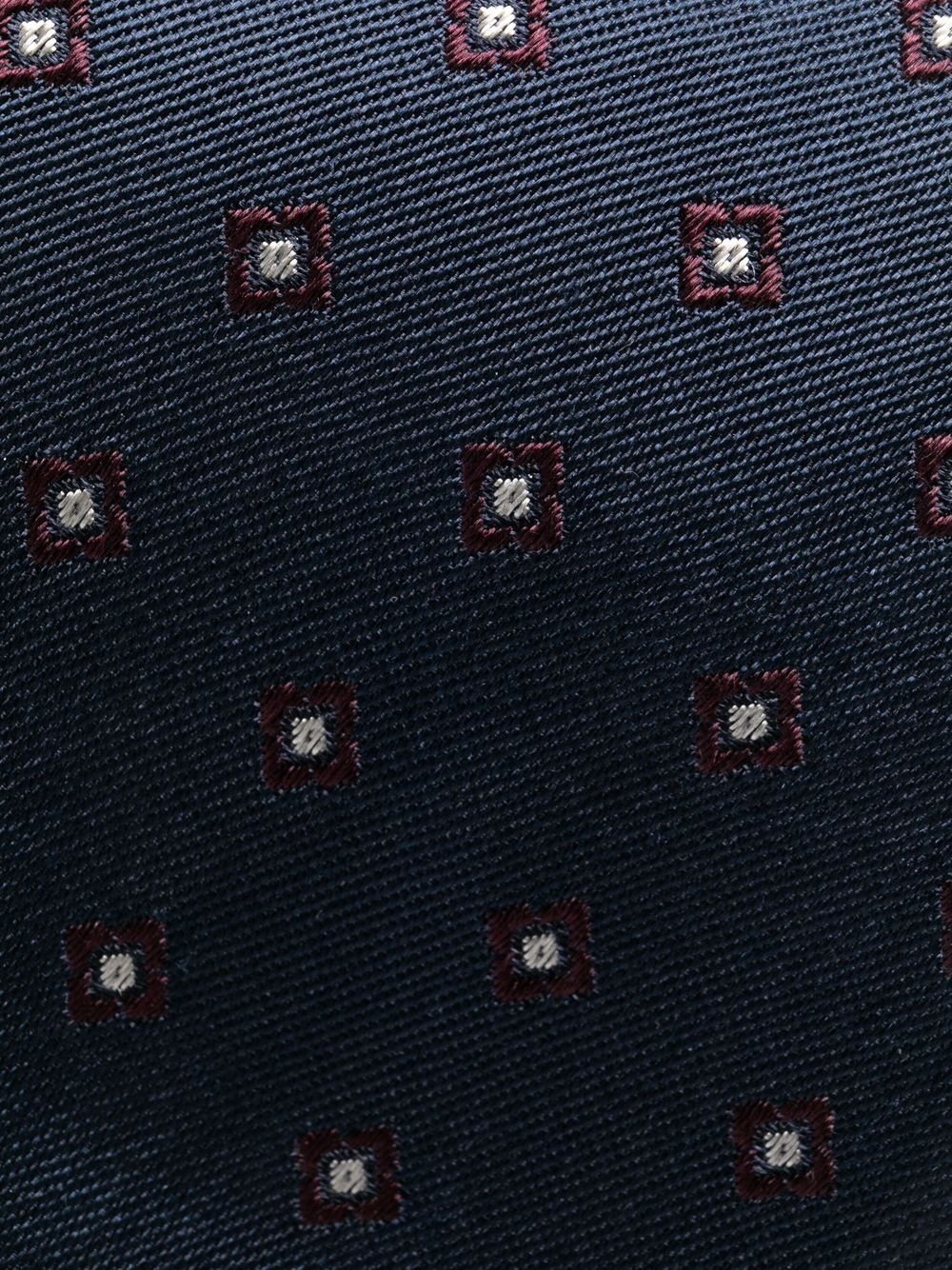 geometric-print silk tie - 2