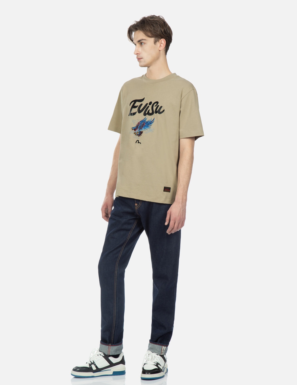 Seagull and Eagle Embroidery Carrot Fit Jeans #2017 - 3