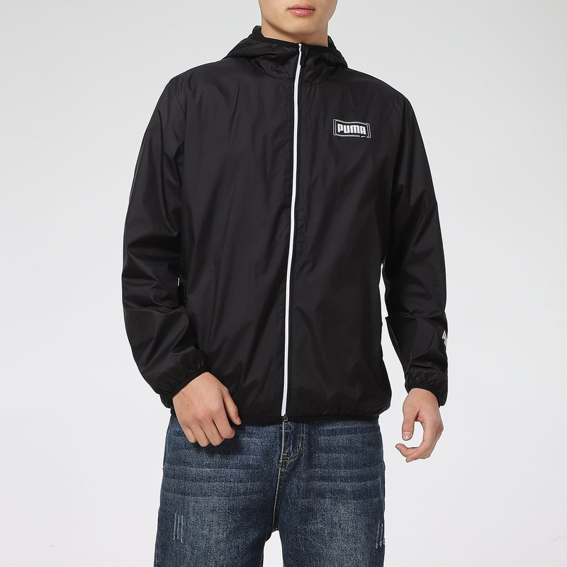 PUMA Puma Essentials Rebel Windbreaker Jacket 'Black White' 588784-01 outlook