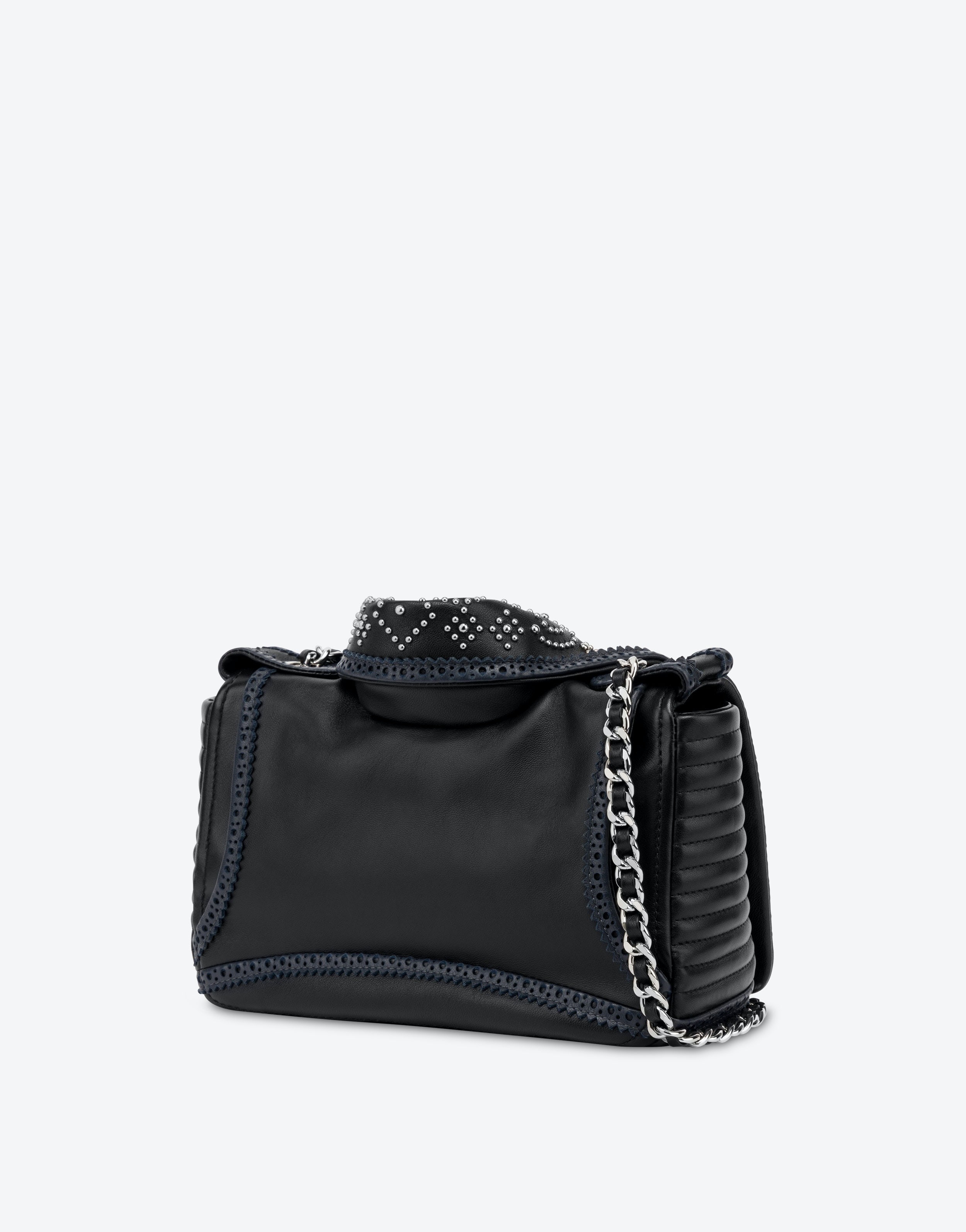 NAPPA LEATHER BIKER BAG WITH MICRO STUDS - 2