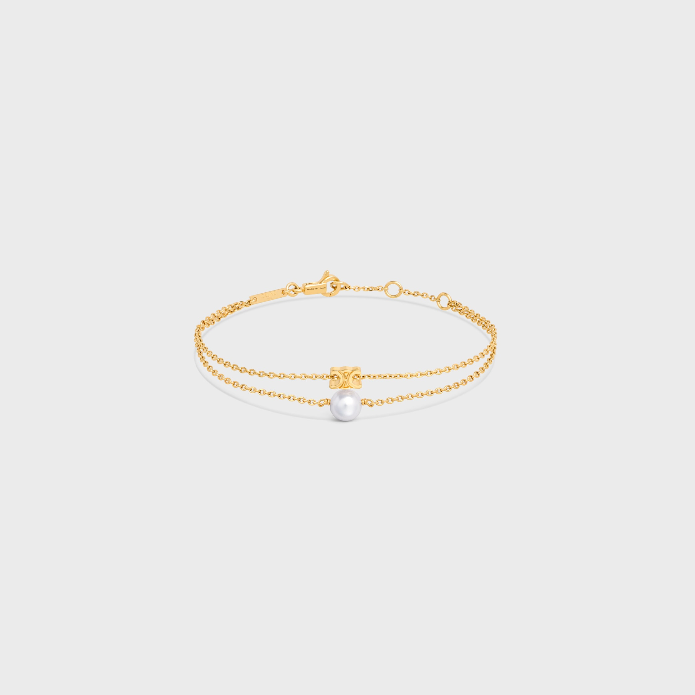 Les Perles Celine Bracelet in Resin Pearl and Brass with Gold Finish - 1