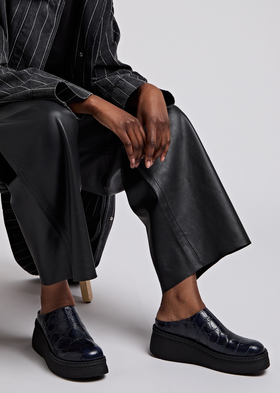 Miista Kristi Crocodile-effect Leather Mules - 6