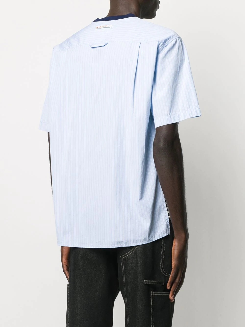 striped panelled T-shirt - 4