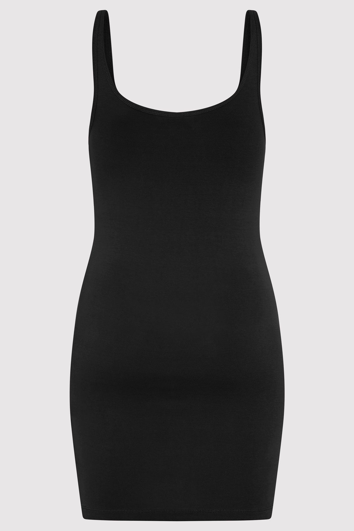 Organic Cotton Slip Dress - Black - 6