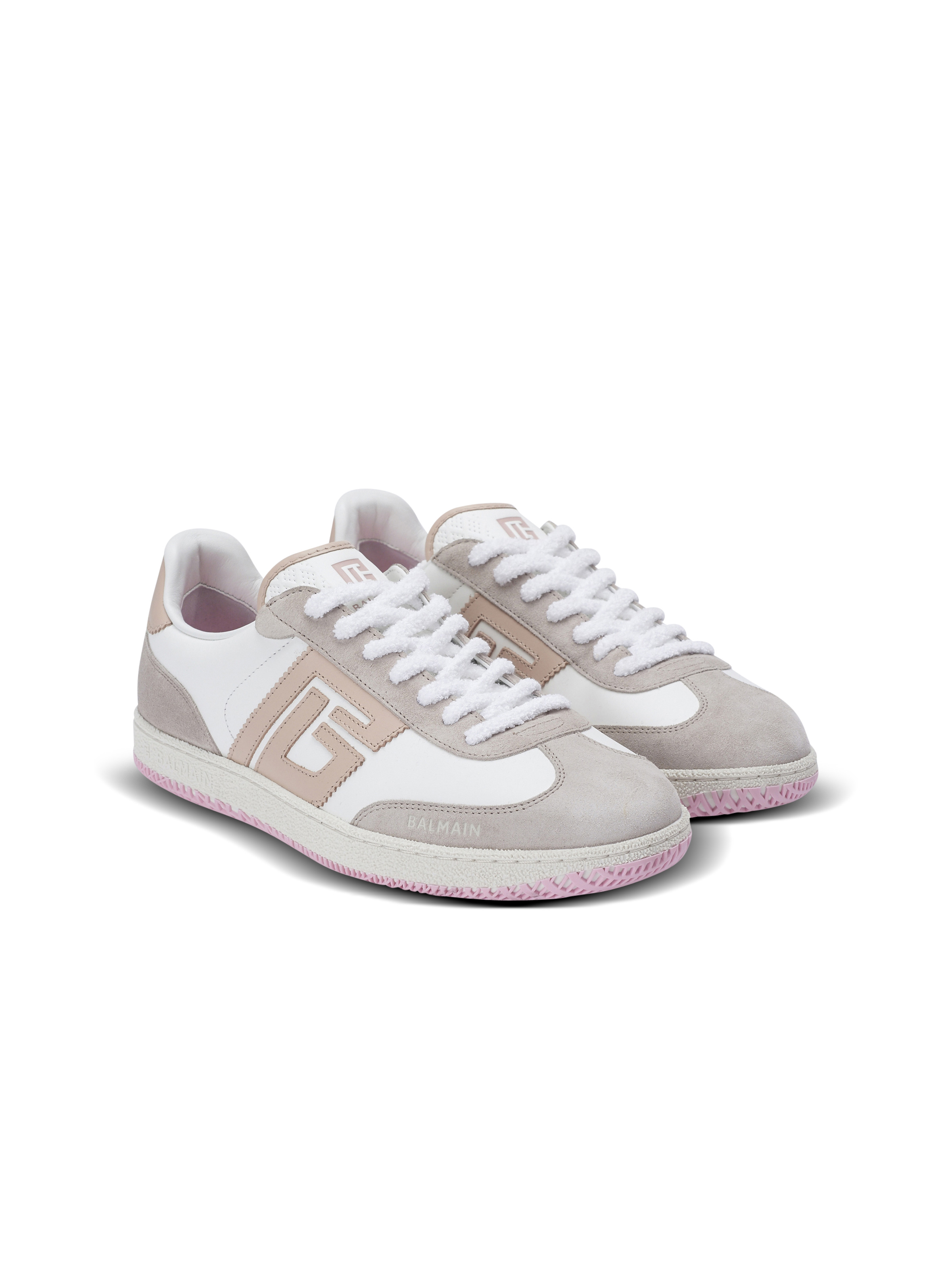 Balmain Swan trainers in calfskin and suede - 2
