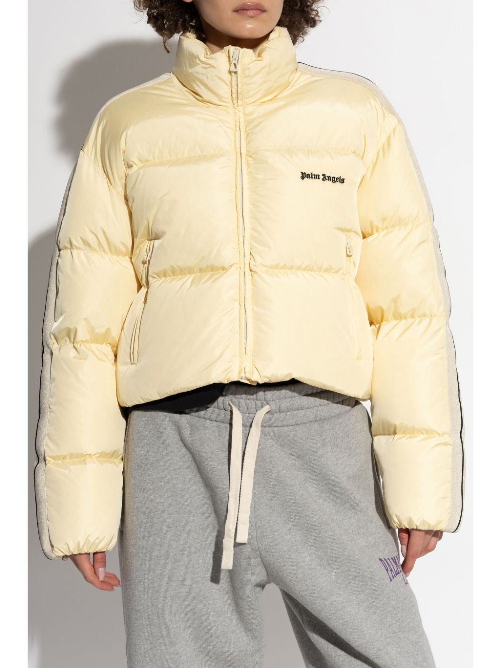logo-embroidered puffer jacket - 3