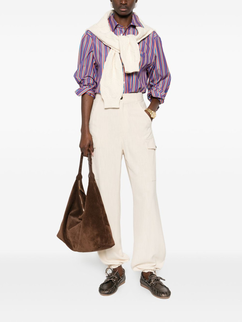 Etro striped-pattern logo-embroidered shirt outlook