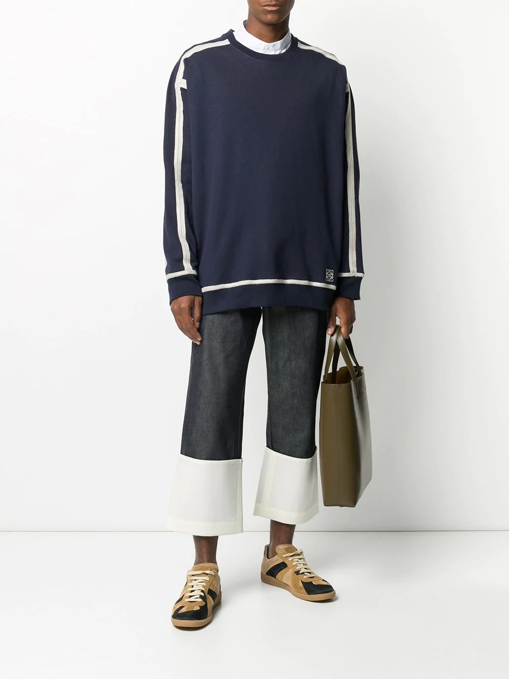 anagram contrasting trim sweatshirt - 2