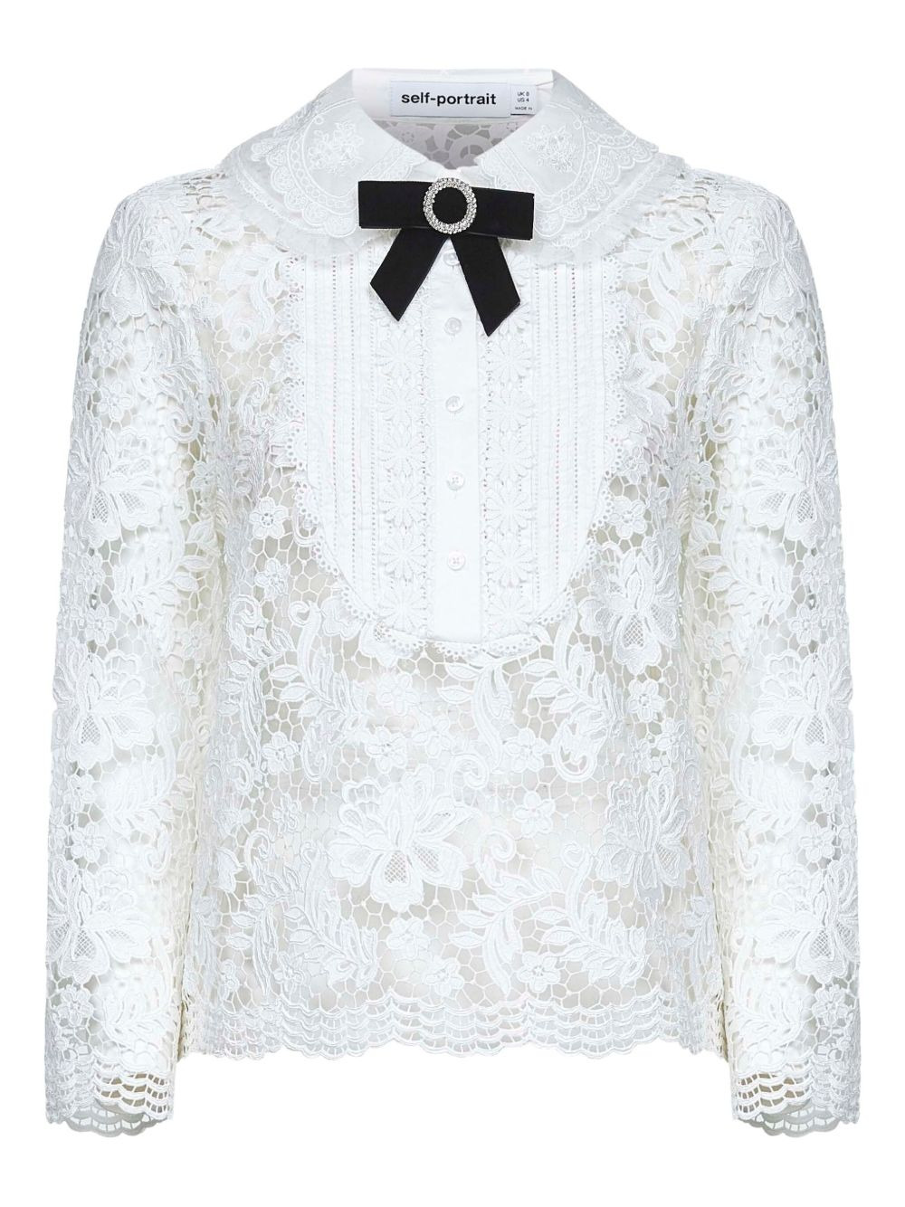 embroidered-panel layered top - 1