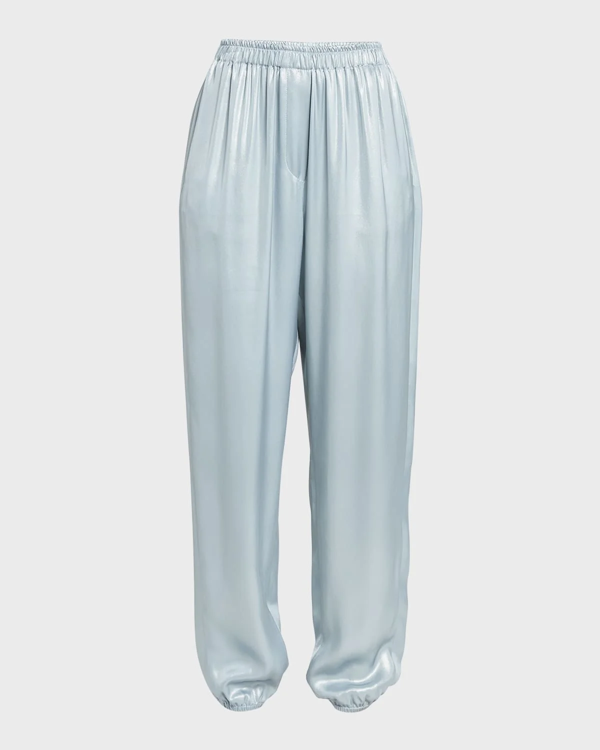Laminated Viscose Satin Jogger Pants - 1