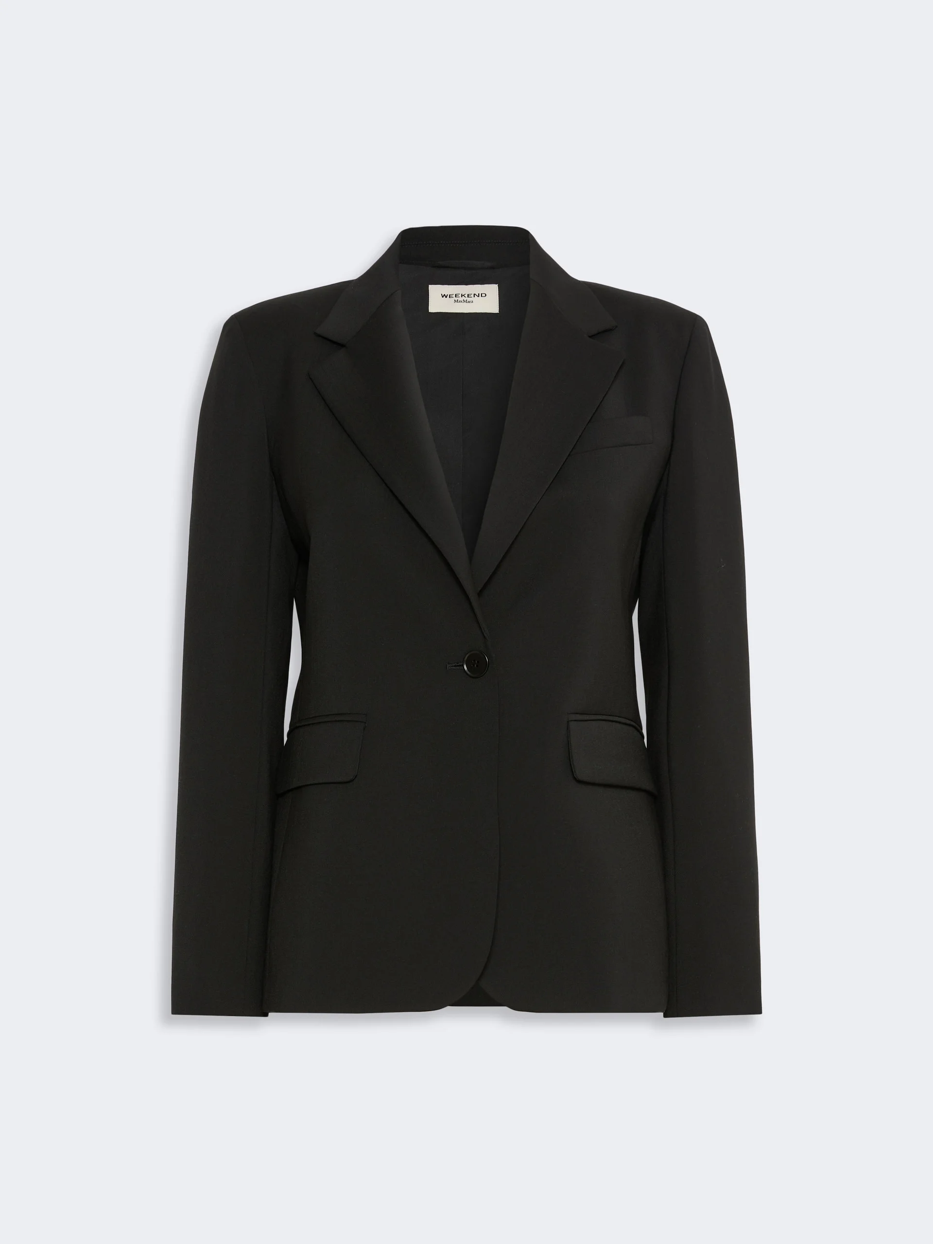 LAMINE Single-breasted stretch wool blazer - BLACK - 1