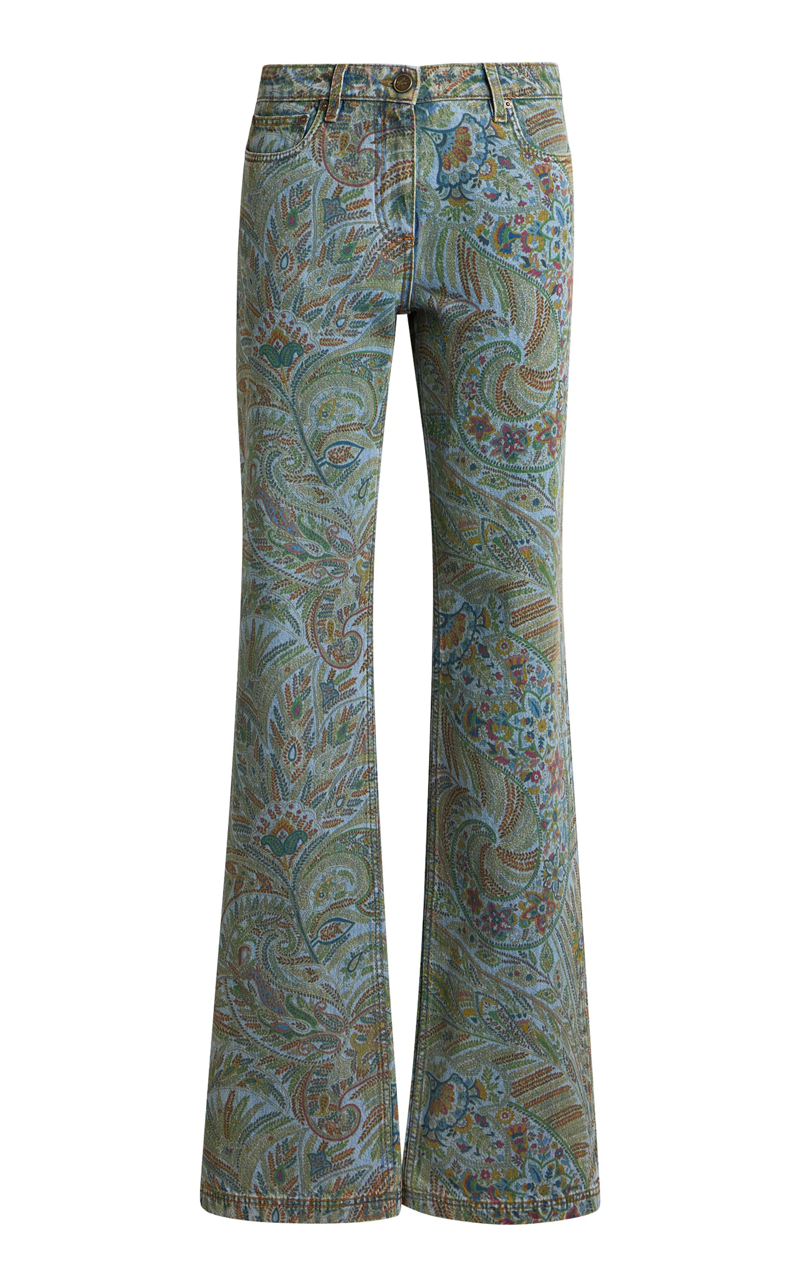 Printed Rigid Low-Rise Straight-Leg Jeans multi - 1
