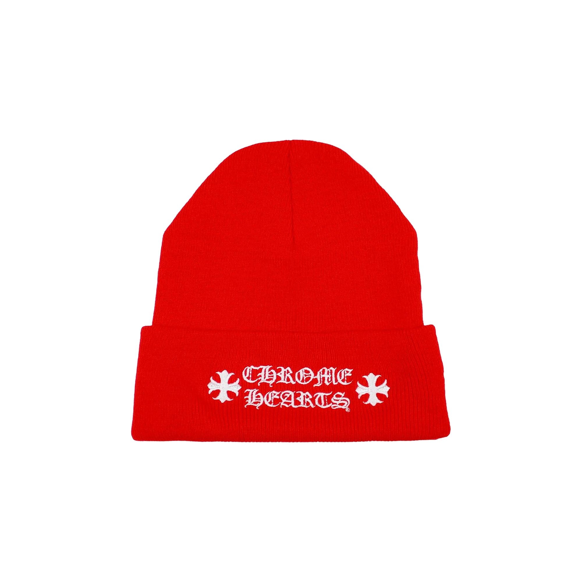 Chrome Hearts Logo Beanie 'Red' - 1