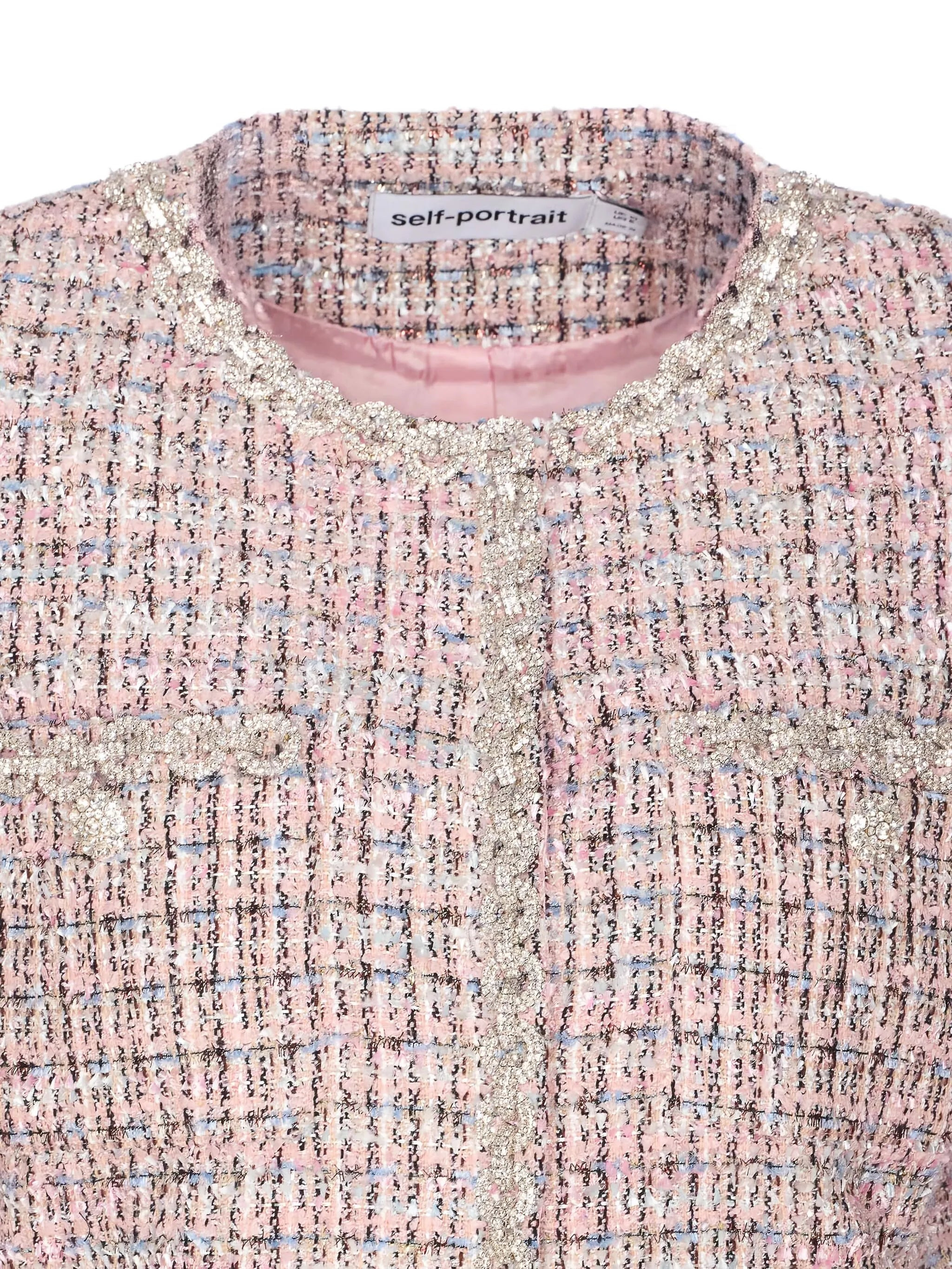 Self-portrait Crystal-embellished Tweed Jacket - 2