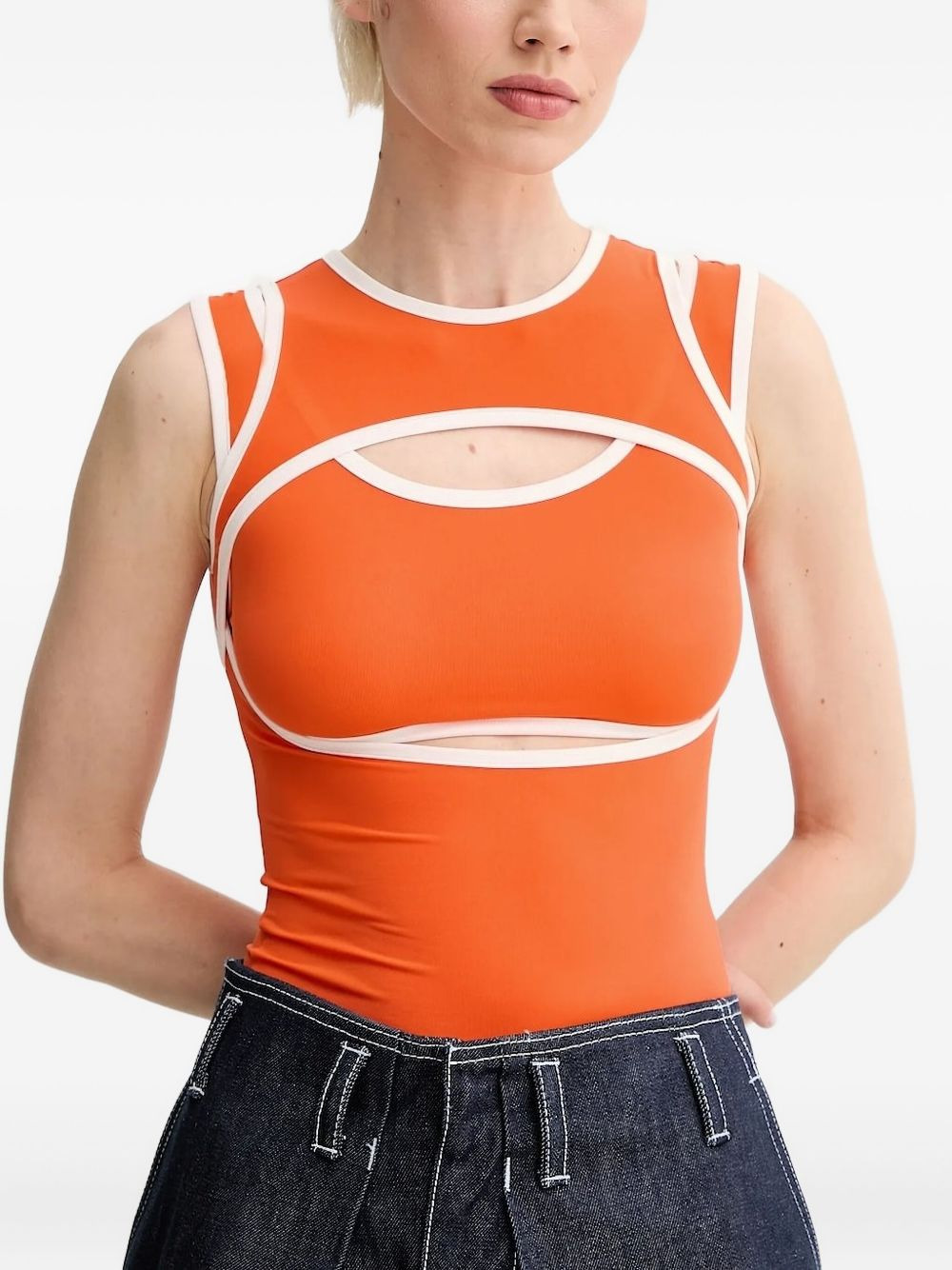 cut-out sleeveless top - 3