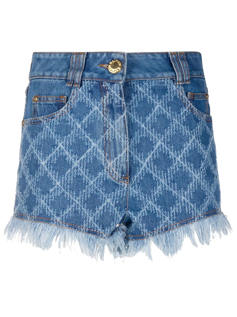 frayed-edge denim shorts - 1