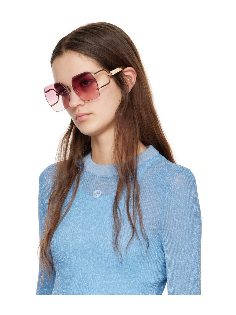 Rose Gold Geometric Sunglasses 4
