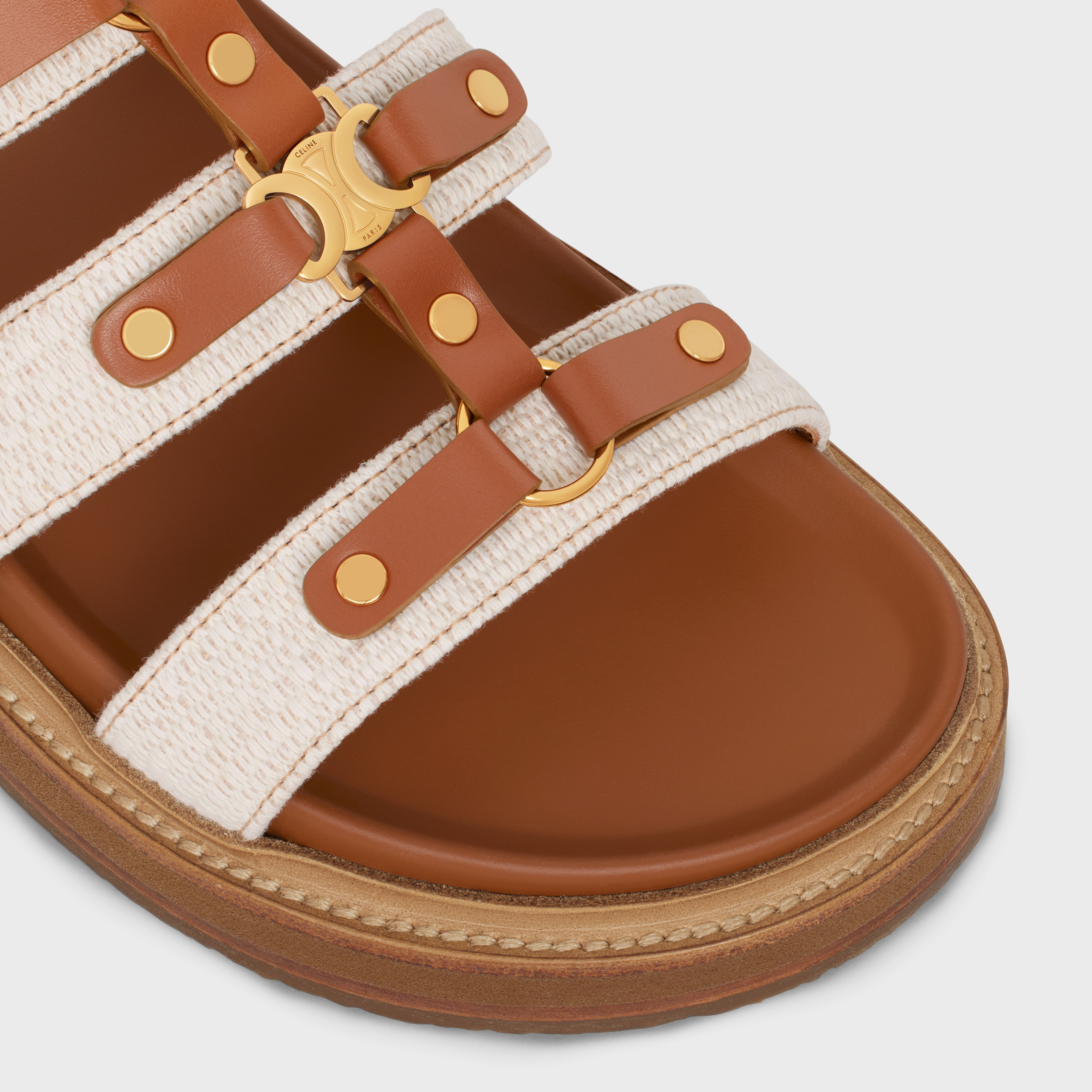 CELINE - TIPPI SLIDE in CANVAS & CALFSKIN - 4