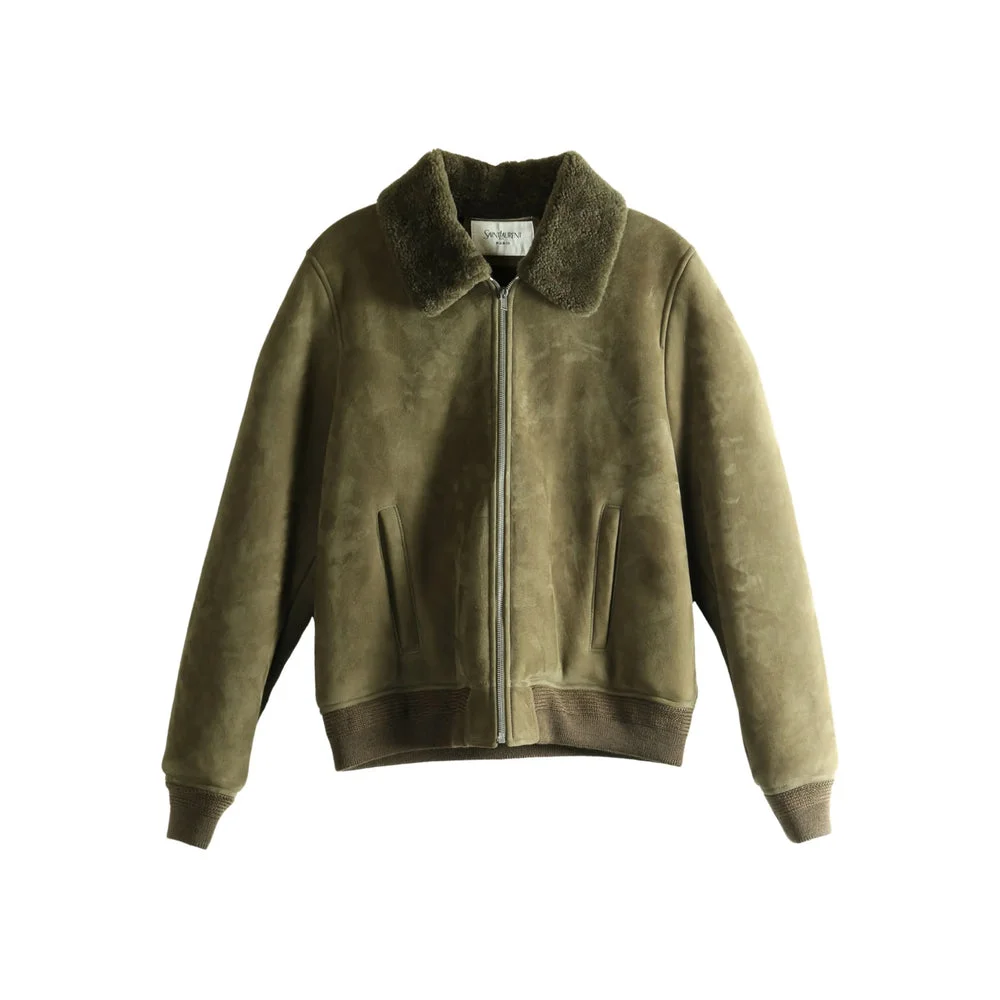 Saint Laurent Green Jackets Men - 1